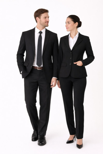 Uniformes corporativos para oficina de hombre y mujer en Buenos Aires Argentina Uniformes corporativos para oficina de hombre y mujer con sacos ejecutivos y pantalón de vestir para empresa